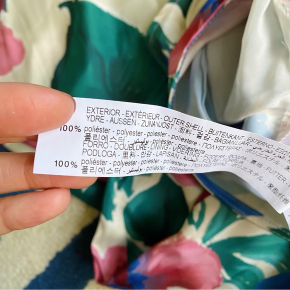 🌺 ZARA BOHO GREEN PINK MULTI SATIN WIDE LEG JUMPSUIT! - Picture 16 of 16